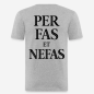 Preview: PER FAS ET NEFAS Slim Fit T-Shirt in grau mit Rückendruck